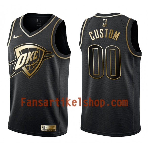 NBA Oklahoma City Thunder Trikot Benutzerdefinierte Nike Schwarz Golden Edition Swingman - Herren NBA Oklahoma City Thunder Trikot Benutzerdefinierte Nike Schwarz Golden Edition Swingman - Herren